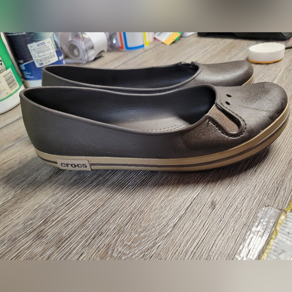 Crocs Womans‎ Brown Slip On Loafer Size 9